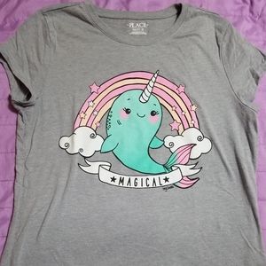 Magical Glitter Rainbow Narwhal Tee